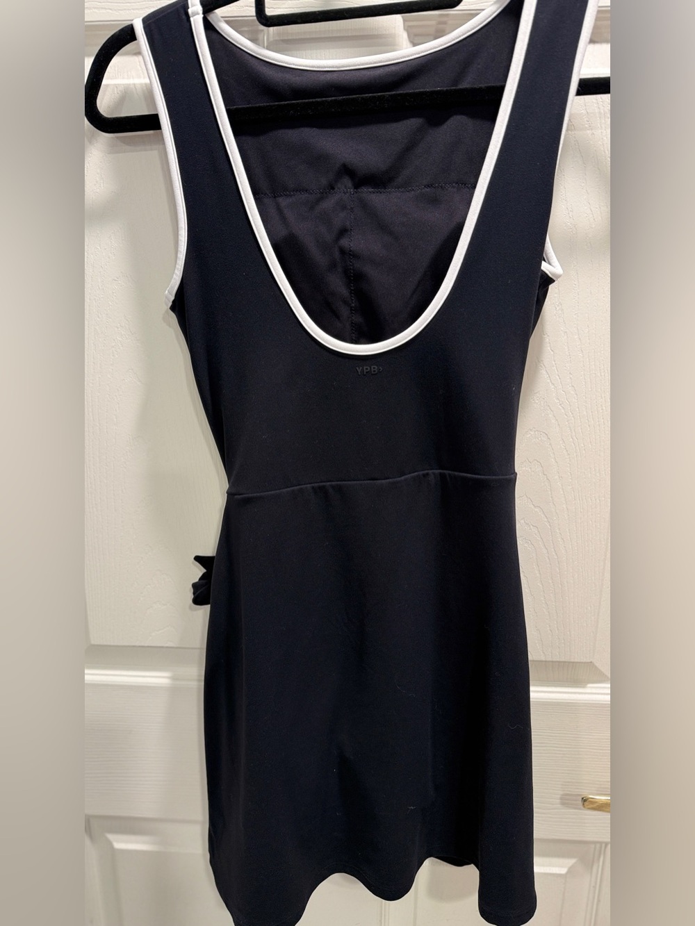 YPB by Abercrombie Black Athletic Wrap Dress with Built-In Shorts & Padded Bra - Picture 5 of 10